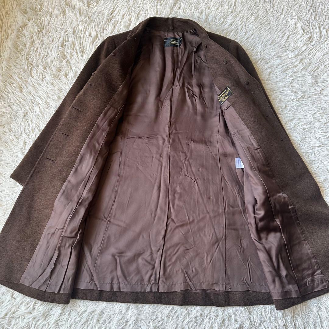 美品✨レリアン×ロロピアーナ　カシミヤ100%ロングコートブラウン　大きいサイズ