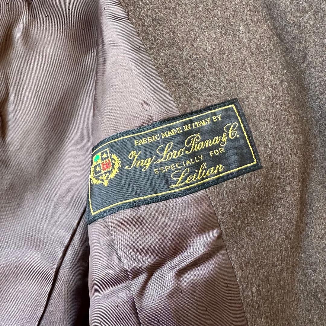 美品✨レリアン×ロロピアーナ　カシミヤ100%ロングコートブラウン　大きいサイズ