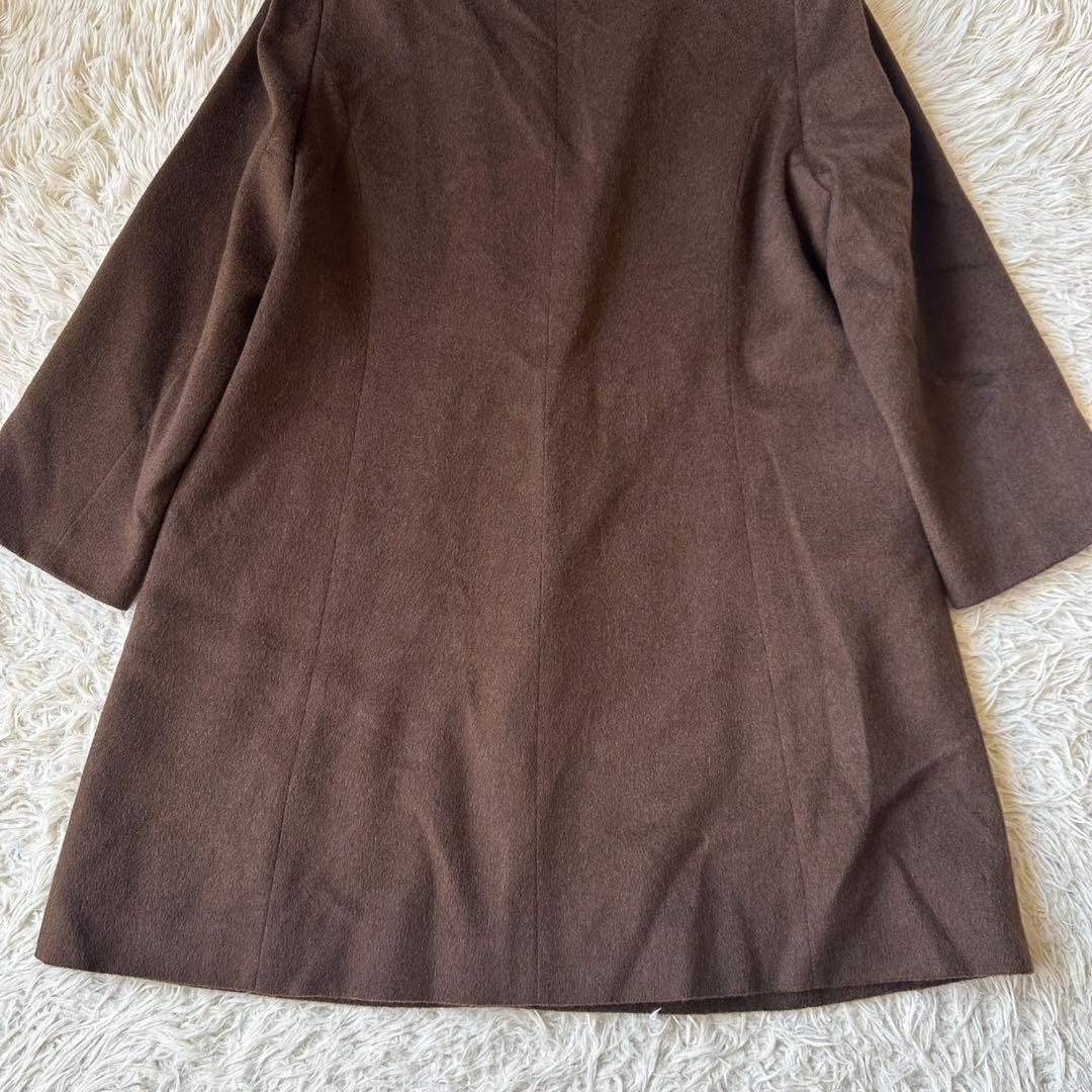 美品✨レリアン×ロロピアーナ　カシミヤ100%ロングコートブラウン　大きいサイズ