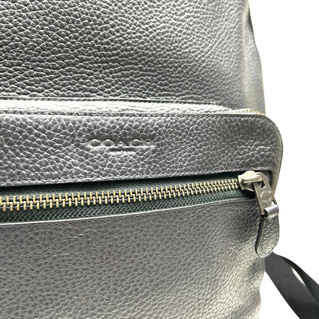 美品 COACH コーチ リュック バッグパック 2層式 レザー グレー　 A4