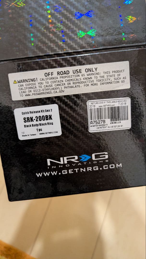 NRG クイックリリースボス　ブラック