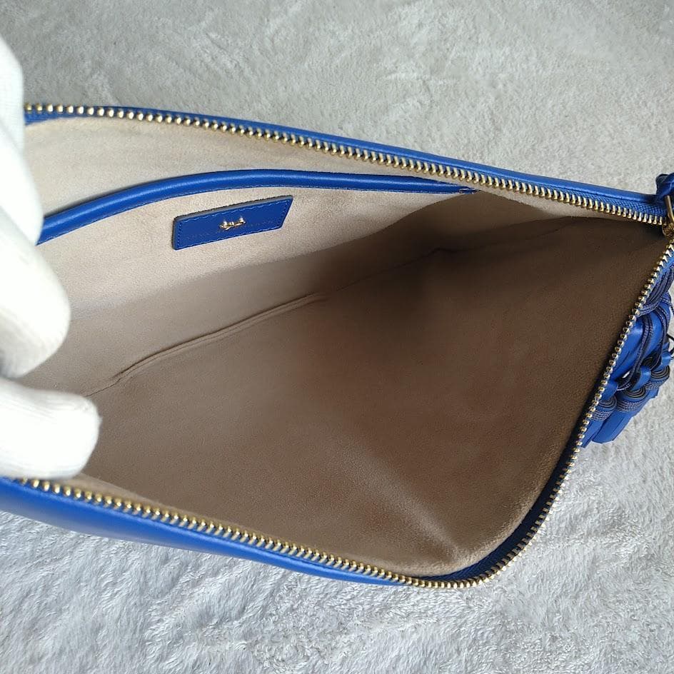 極美品　アニヤハインドマーチ　クラッチバッグ　ジョージアナ　ロイヤルブルー