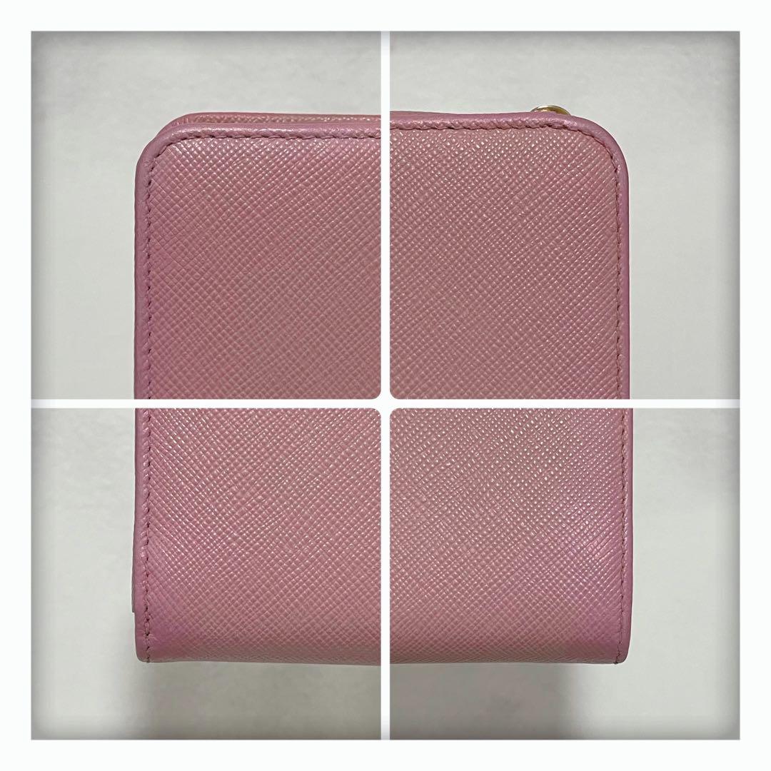 ✨美品✨ PRADA プラダ サフィアーノ 二つ折り財布 ライトピンク