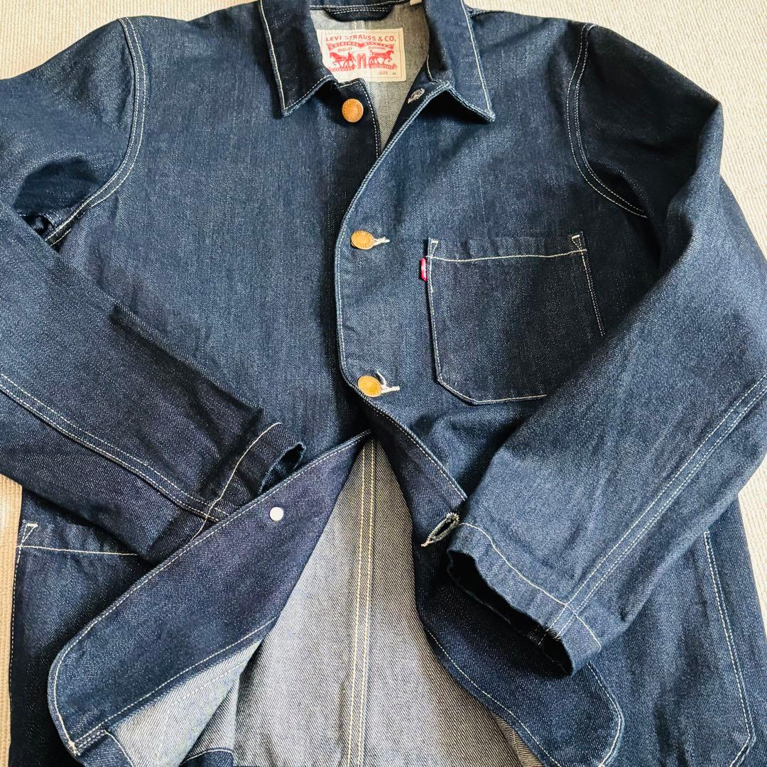 リーバイス　カバーオール　ワークジャケット　濃紺　デニム　超美品　M
