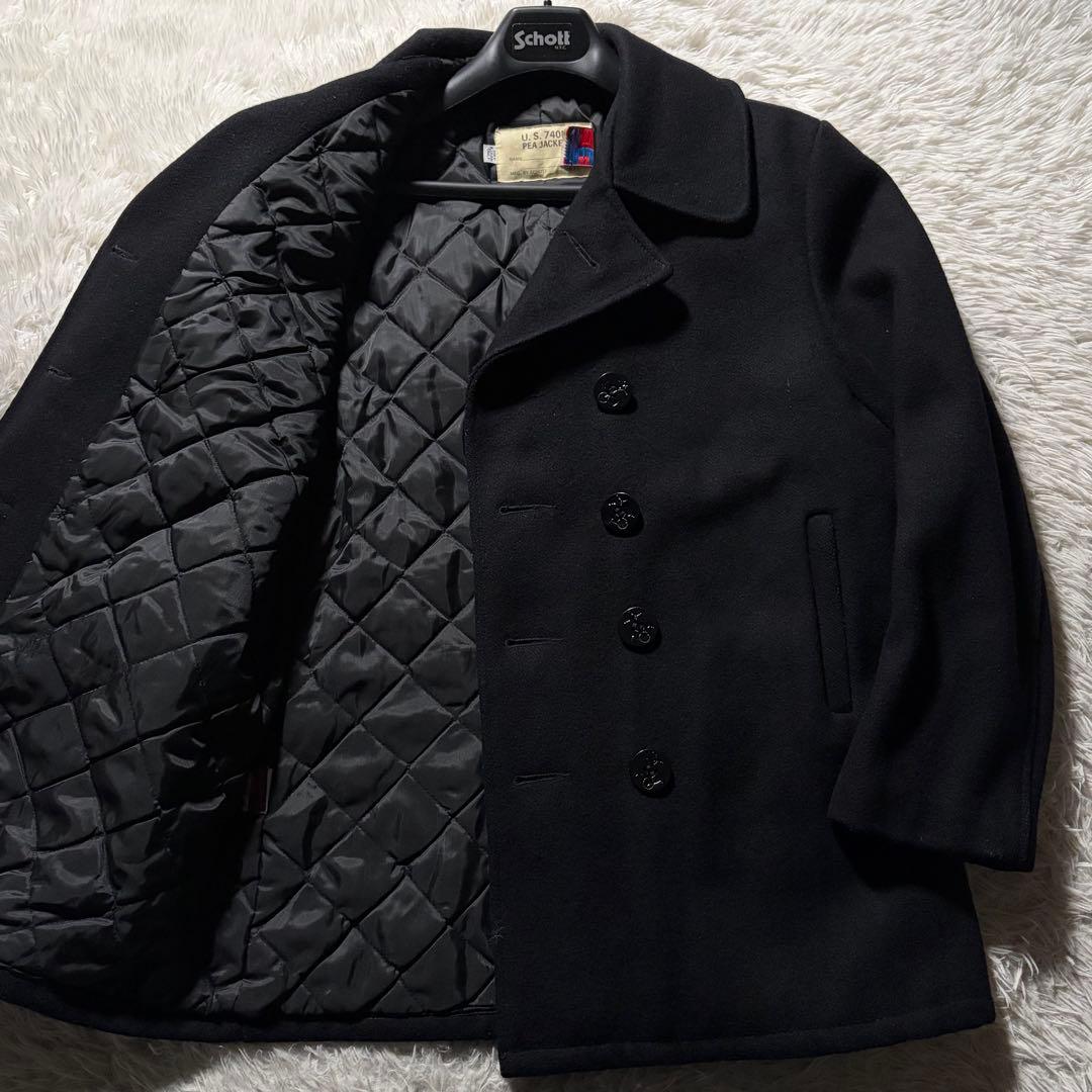 m*y様 美品/42サイズ✨schott ピーコート　ネイビー　キルティング　U