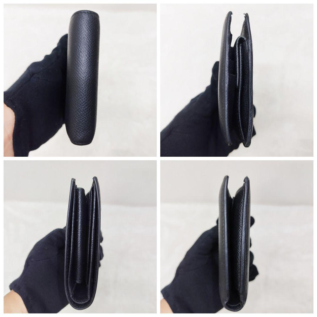 ブルガリ BVLGARI 2つ折り財布 シボ革 ブラック