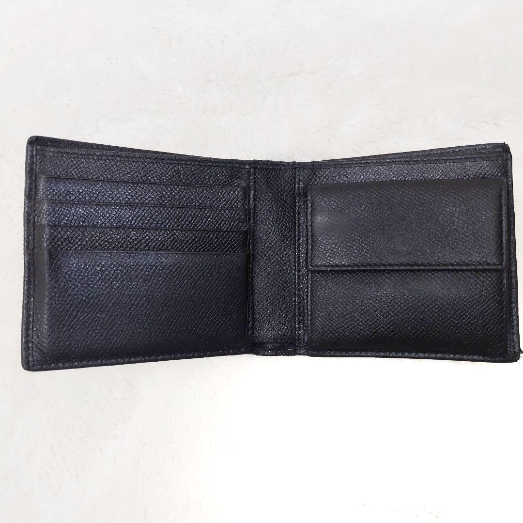 ブルガリ BVLGARI 2つ折り財布 シボ革 ブラック