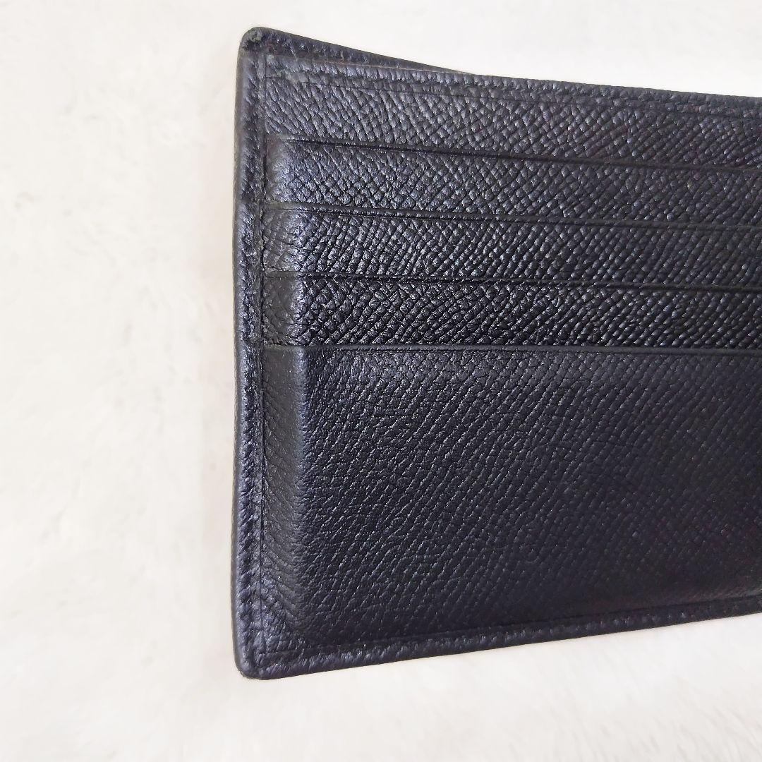 ブルガリ BVLGARI 2つ折り財布 シボ革 ブラック