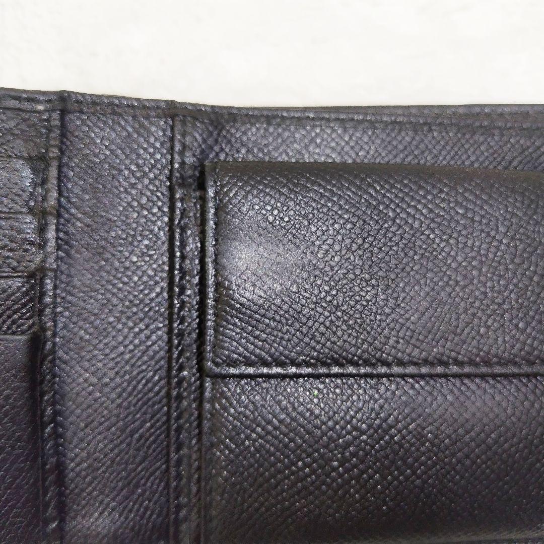 ブルガリ BVLGARI 2つ折り財布 シボ革 ブラック