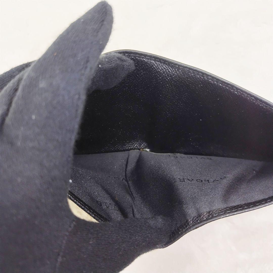 ブルガリ BVLGARI 2つ折り財布 シボ革 ブラック