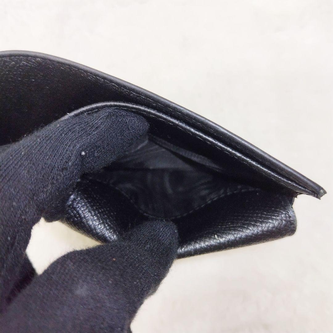 ブルガリ BVLGARI 2つ折り財布 シボ革 ブラック