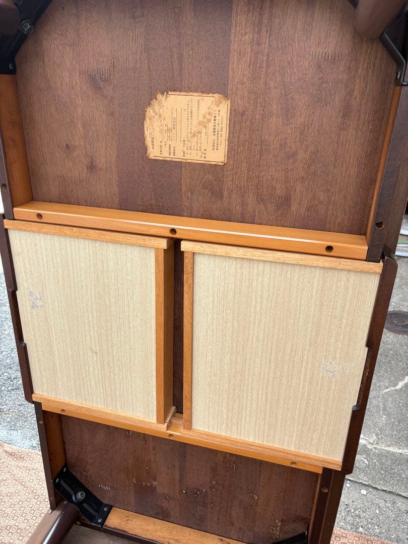 和モダン　重厚天然木製座卓 引き出し付座卓ローテーブル