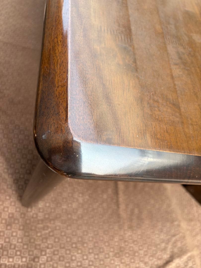 和モダン　重厚天然木製座卓 引き出し付座卓ローテーブル