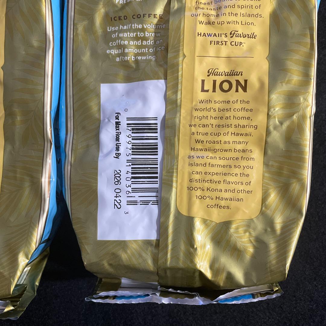 ライオン コナコーヒー 100% 豆タイプ　2袋