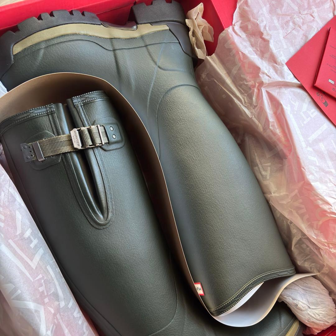 新品未使用 HUNTER バルモラル ロングブーツ UK8 ダークオリーブ