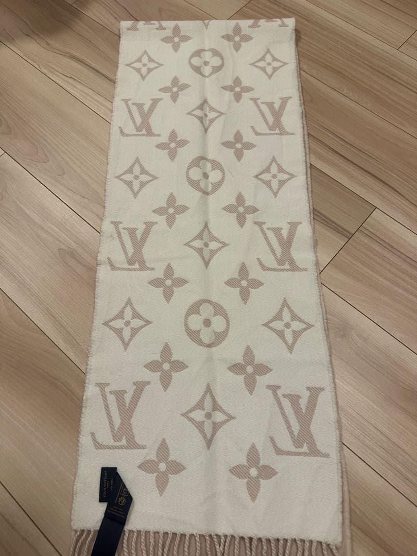 Louis Vuitton ロゴパターン マフラー ピンク