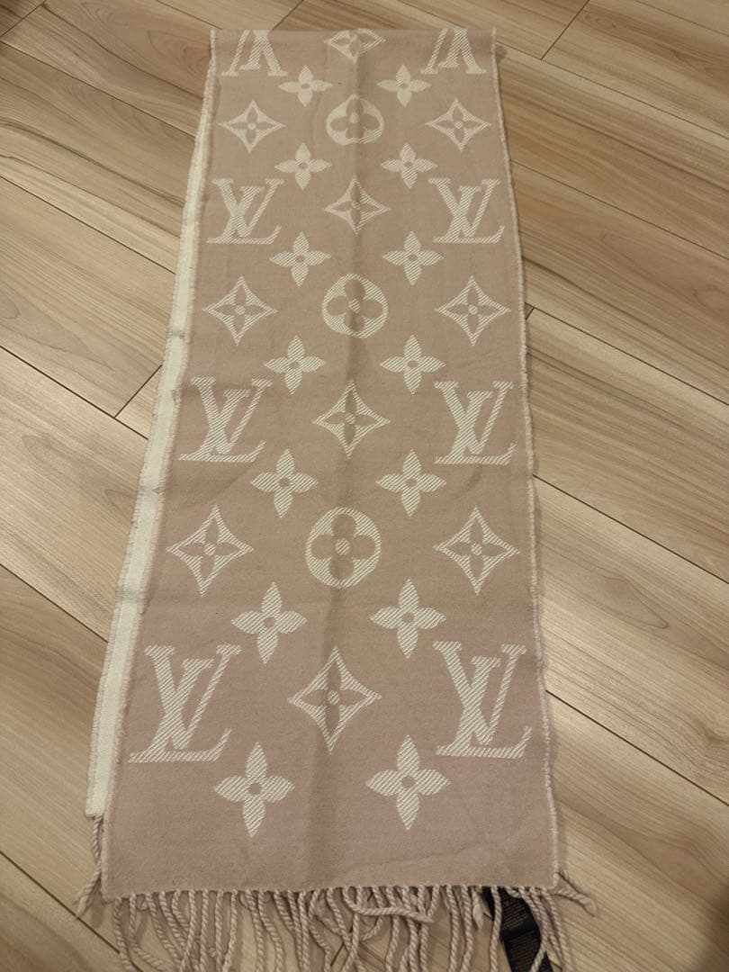Louis Vuitton ロゴパターン マフラー ピンク
