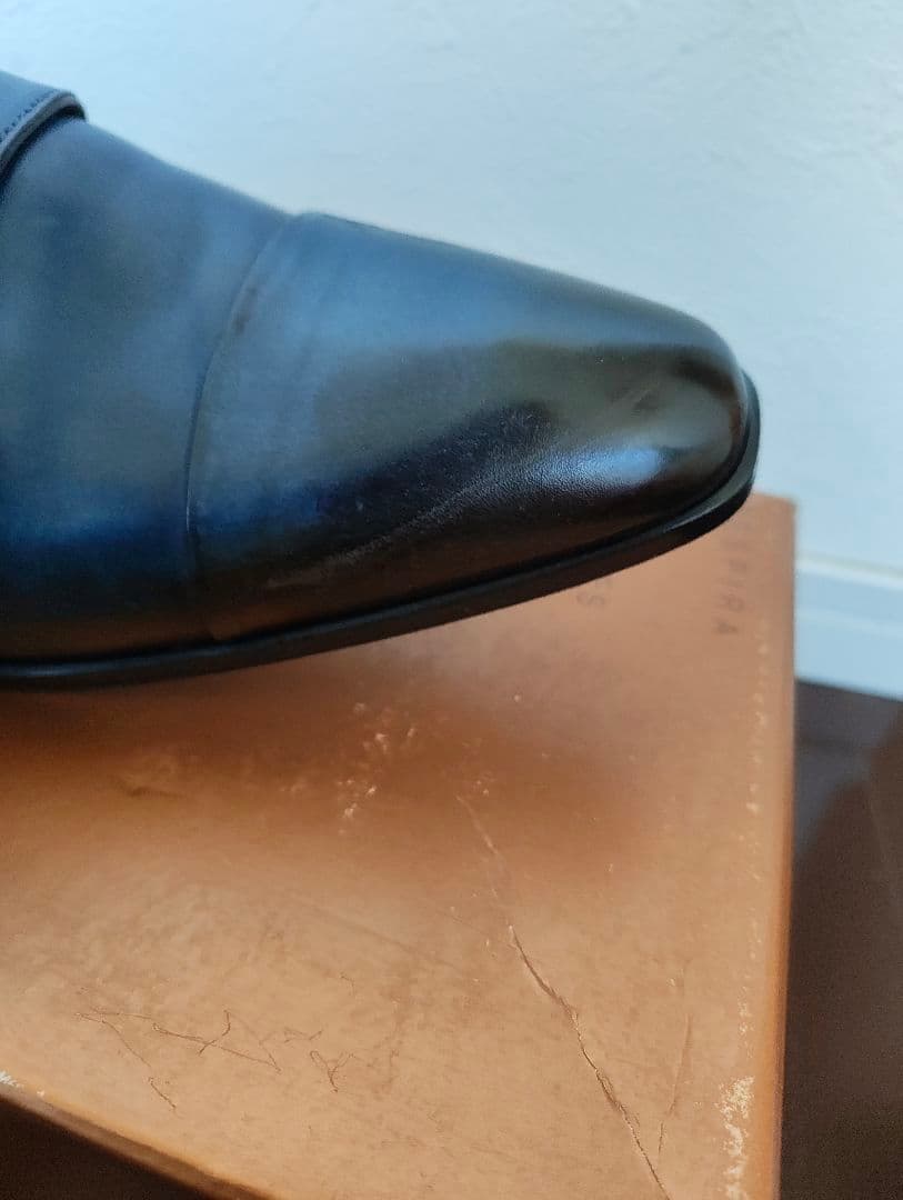 フランチェスコべニーニョ ネイビー ダブルモンクストラップ 7.5