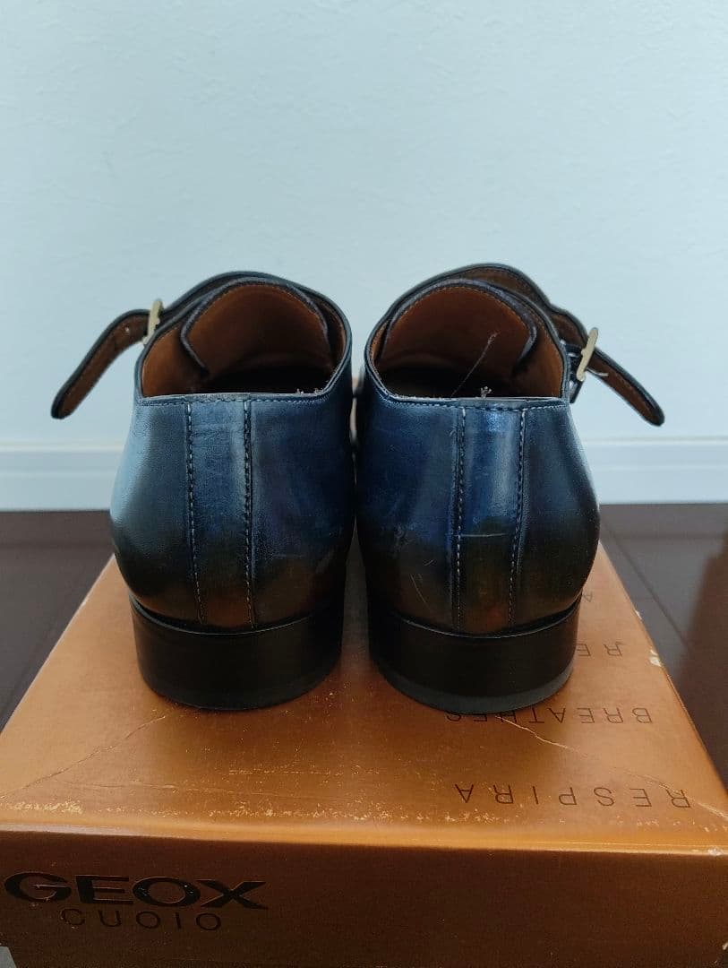 フランチェスコべニーニョ ネイビー ダブルモンクストラップ 7.5