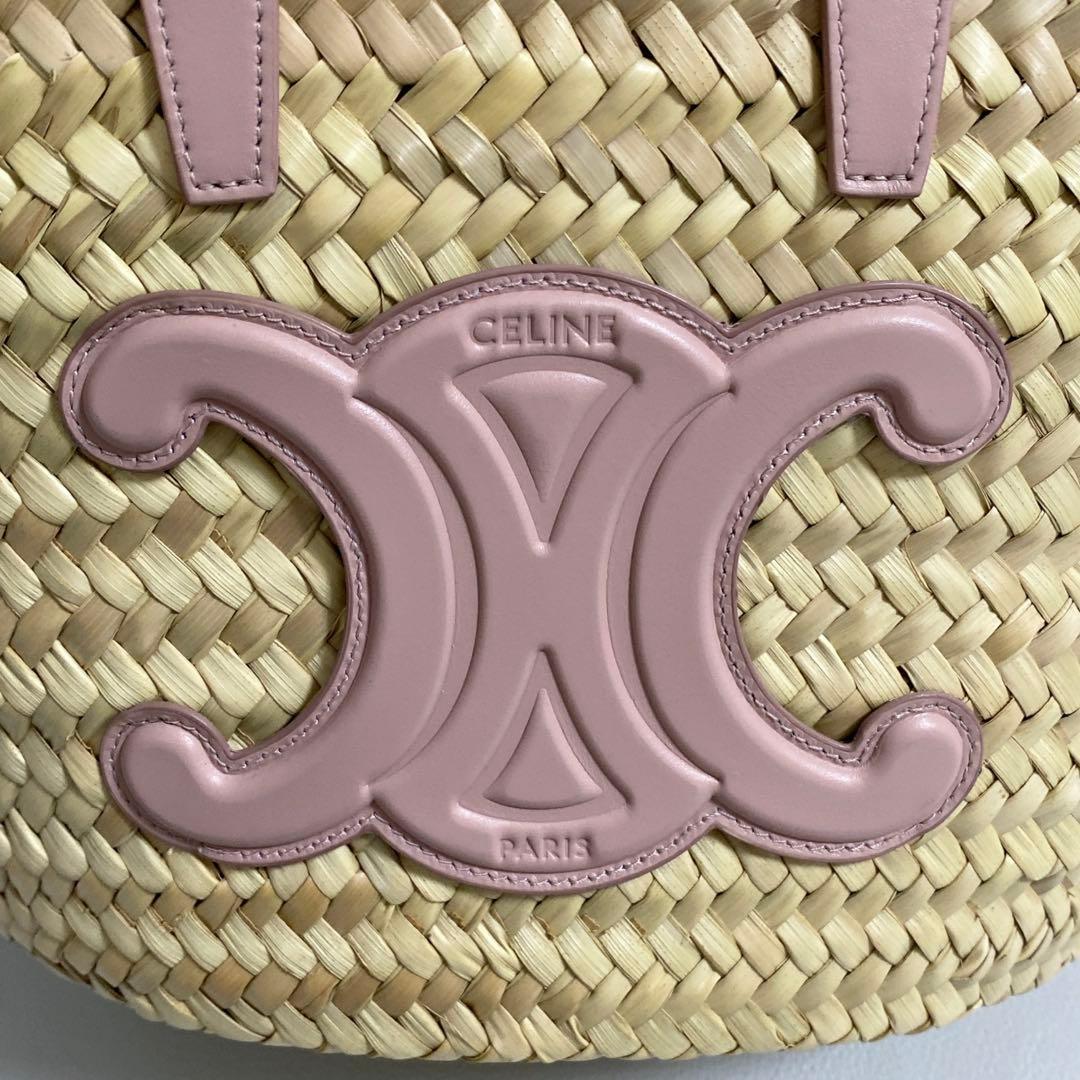 CELINE / ティーントリオンフ クラシックパニエ かごバッグ ピンク