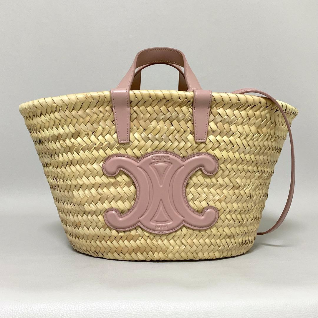 CELINE / ティーントリオンフ クラシックパニエ かごバッグ ピンク