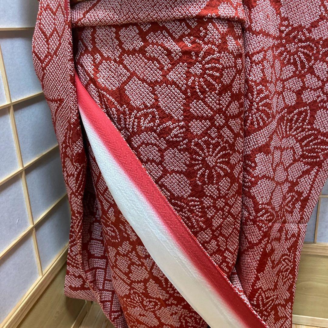 ［3135］振袖 4点セット 美品 総絞り 短冊 成人式 卒業式 着物 正絹 袷