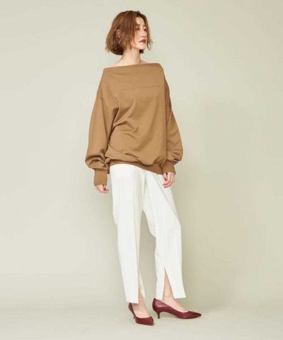 ＜conte＞スリット テーパードパンツ　White