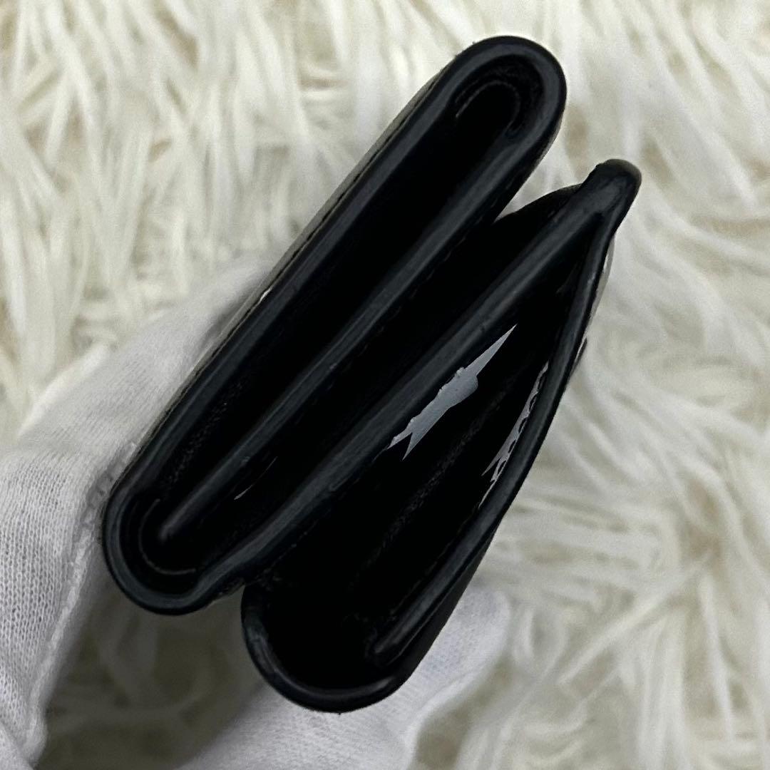 【美品】BALENCIAGA 三つ折り財布 ミニウォレット ブラック×ホワイト