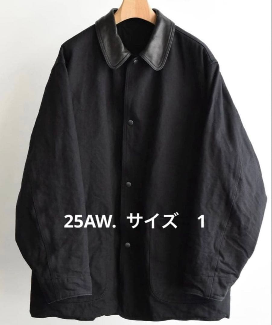 25AW SIZE1　COMOLI デニムレザーワークジャケット