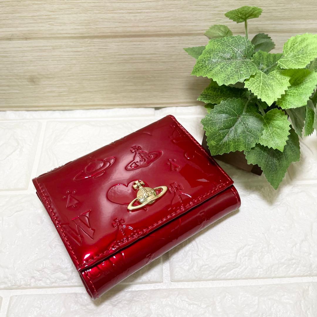 【新品・未使用】Vivienne Westwood 三つ折り財布 バーガンディー