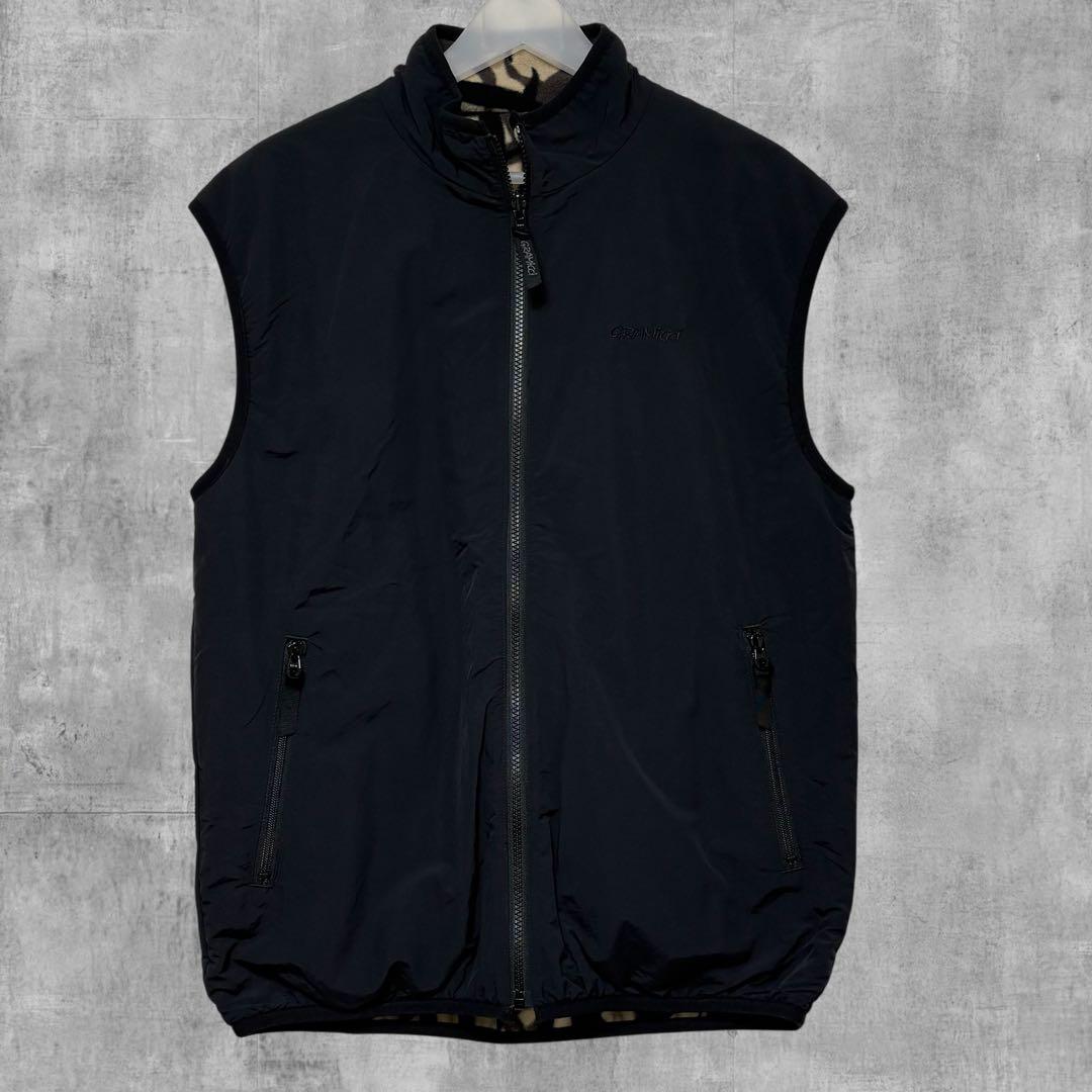 グラミチ リバーシブル ナイロンベスト M 黒 TribalTerra
