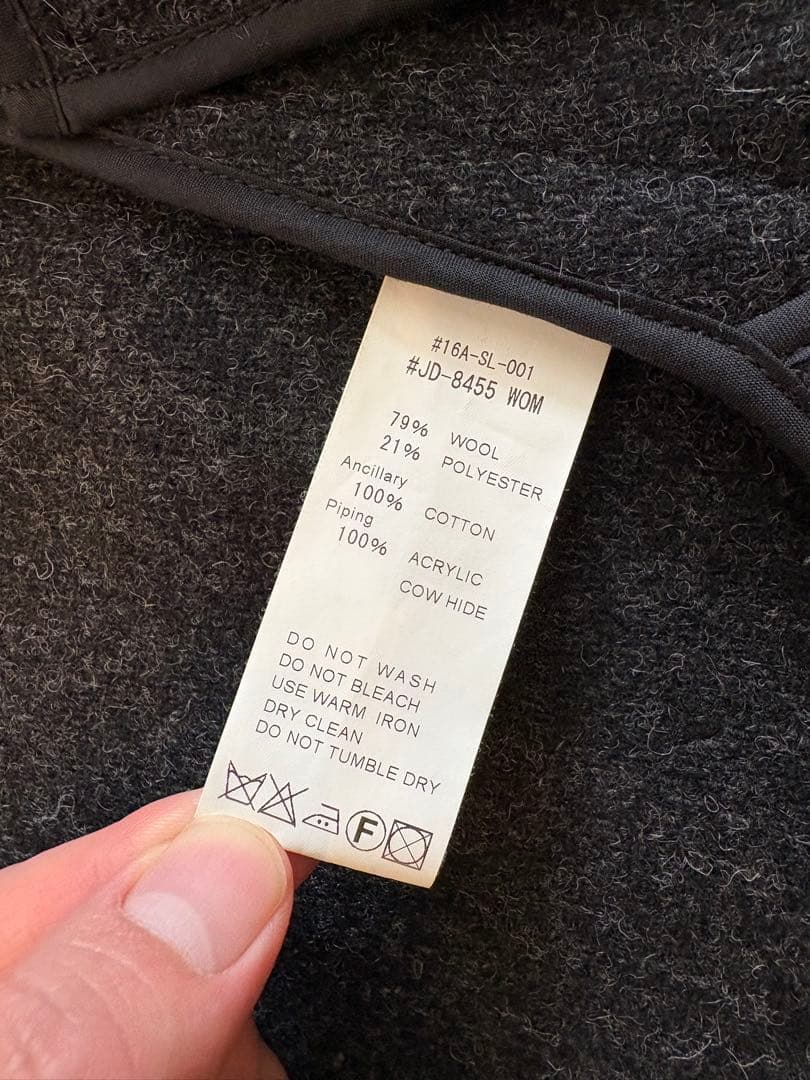 【未使用品】DANTONダントン ウールモッサーフードジャケットチャコールグレー