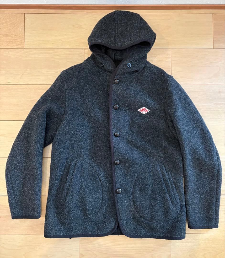 【未使用品】DANTONダントン ウールモッサーフードジャケットチャコールグレー