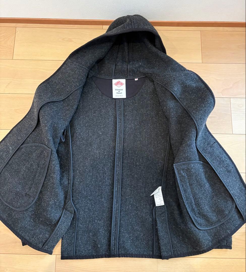 【未使用品】DANTONダントン ウールモッサーフードジャケットチャコールグレー