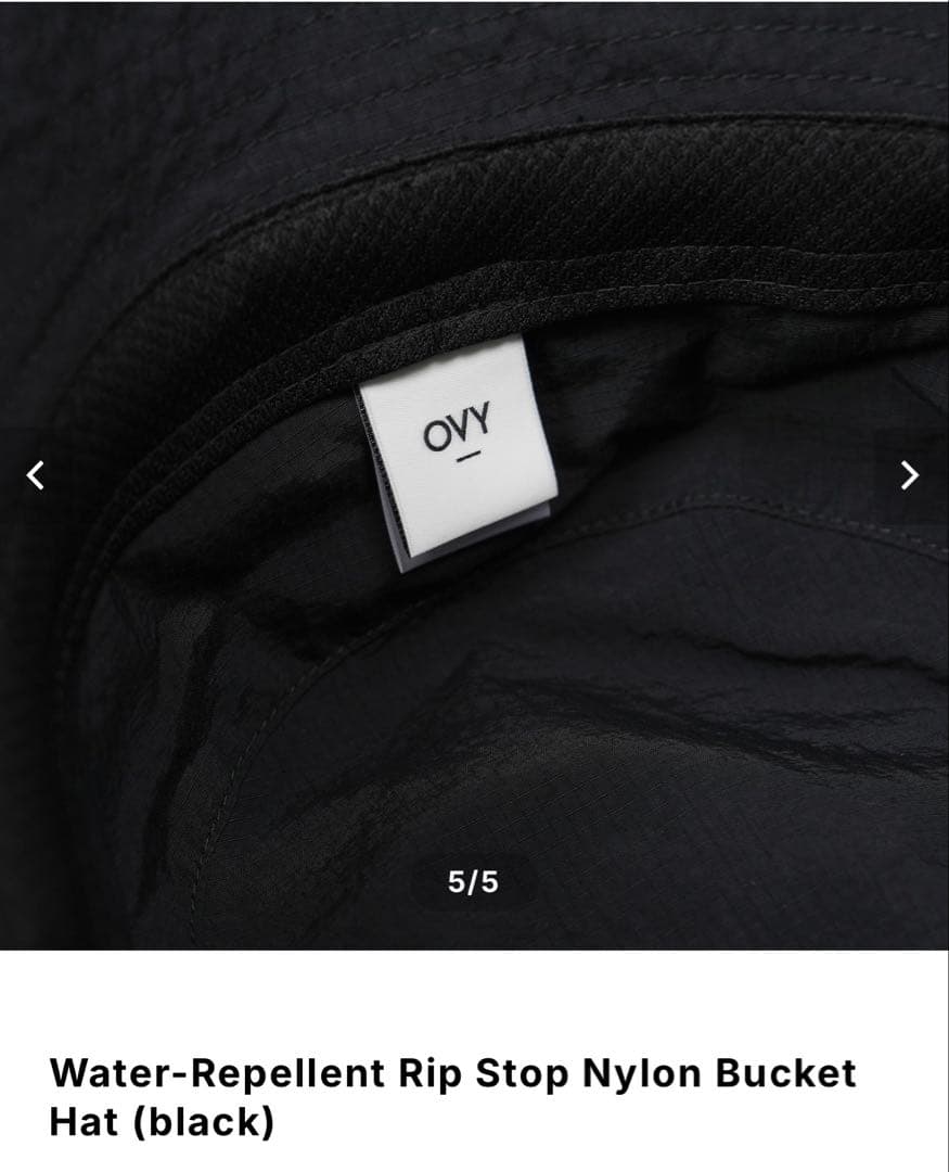 帽子 OVY Rip Stop Nylon Bucket Hat (black)