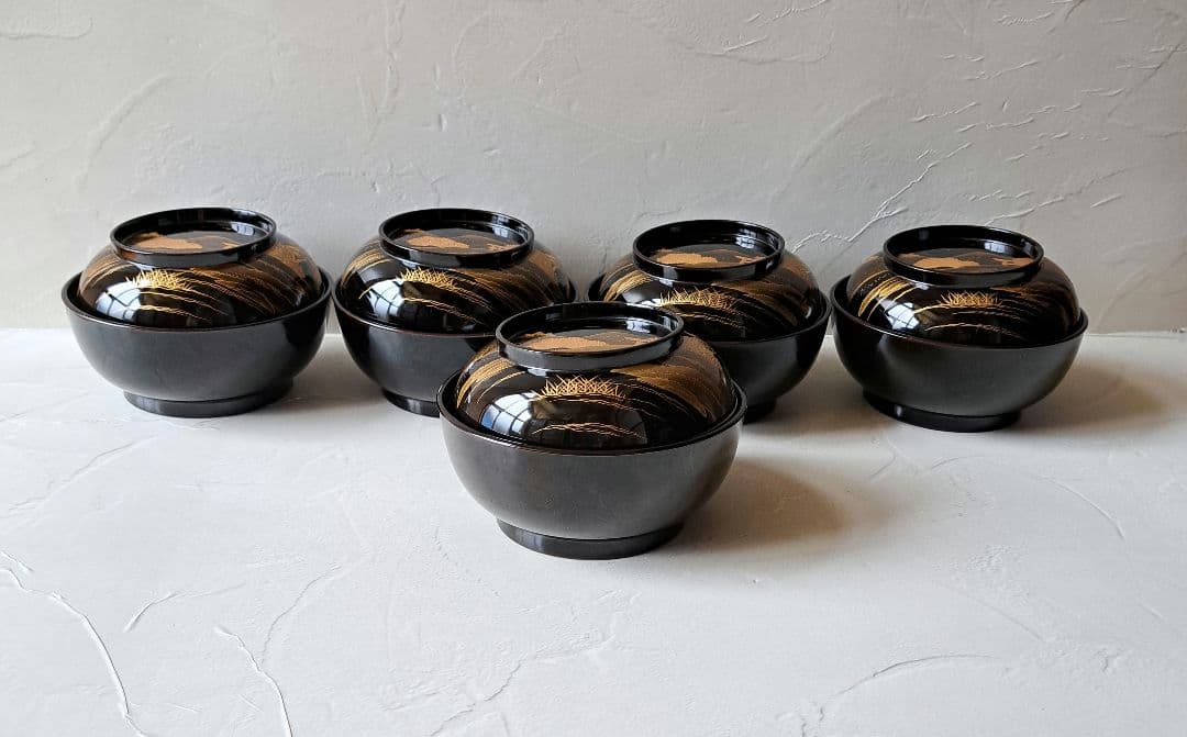 蓋付き 菓子椀 5客 煮物椀　骨董品