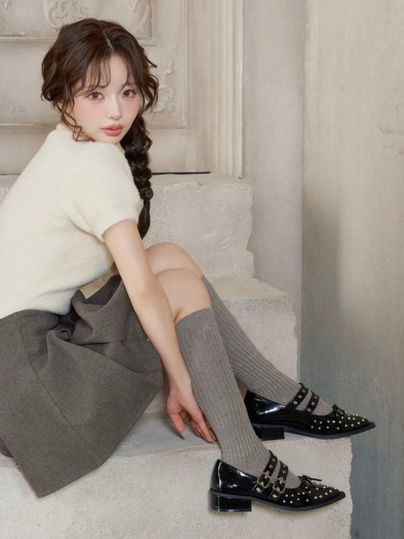 royelma♡Darich♡ダブルベルトフラットシューズ　Lサイズ