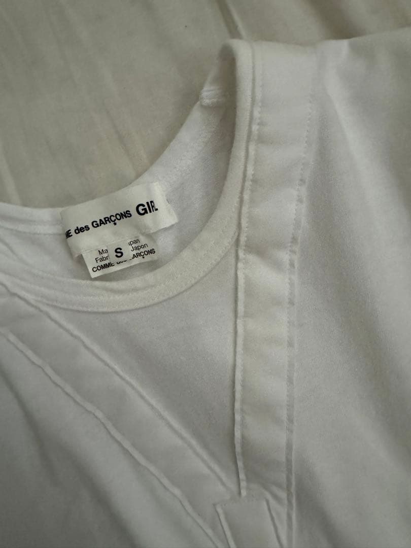 COMME des GARÇONS Girlフリル付きTシャツ ホワイト