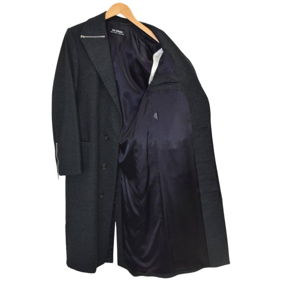 98AW ラフシモンズ RAF SIMONS ジップデザインチェスターコート