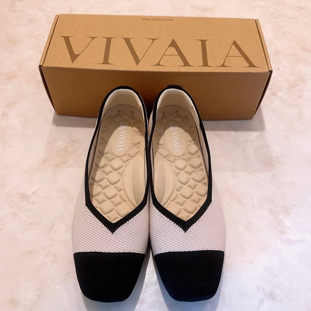 VIVAIA スクエアトゥ超軽量 フラットシューズ