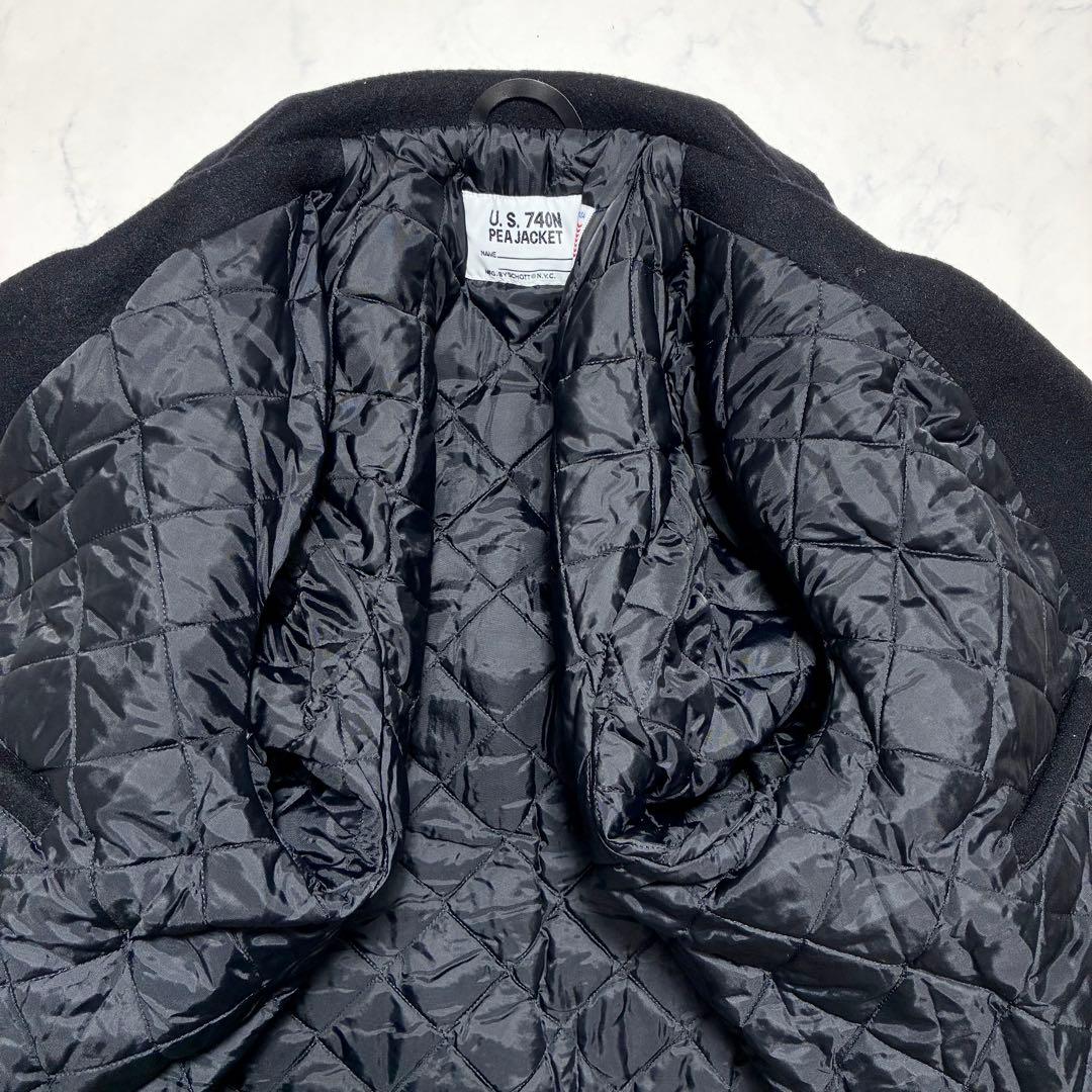 超希少(46)✨Schott ピーコート 740 ウール 近年 ブラック