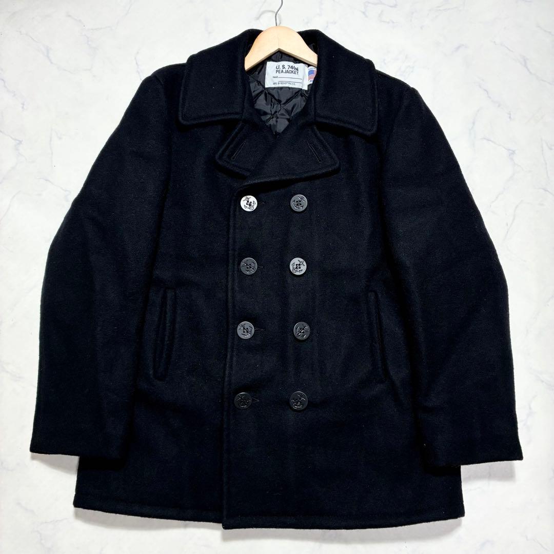 超希少(46)✨Schott ピーコート 740 ウール 近年 ブラック