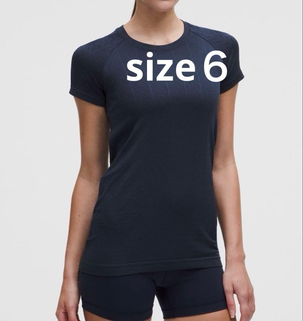 新品 ルルレモンSwiftly Pointelle S.S. Shirt（紺）