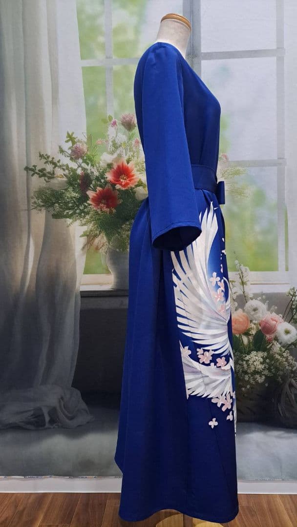 着物リメイク　ワンピース　ドレス　正絹　訪問着　付け下げ　ハンドメイド