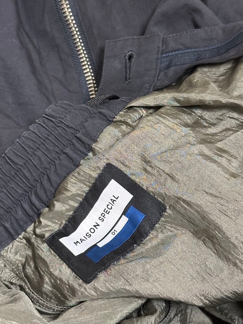 s*3様 メゾンスペシャル　サイドジップショーツ　カーキ　グリーン　レイヤー