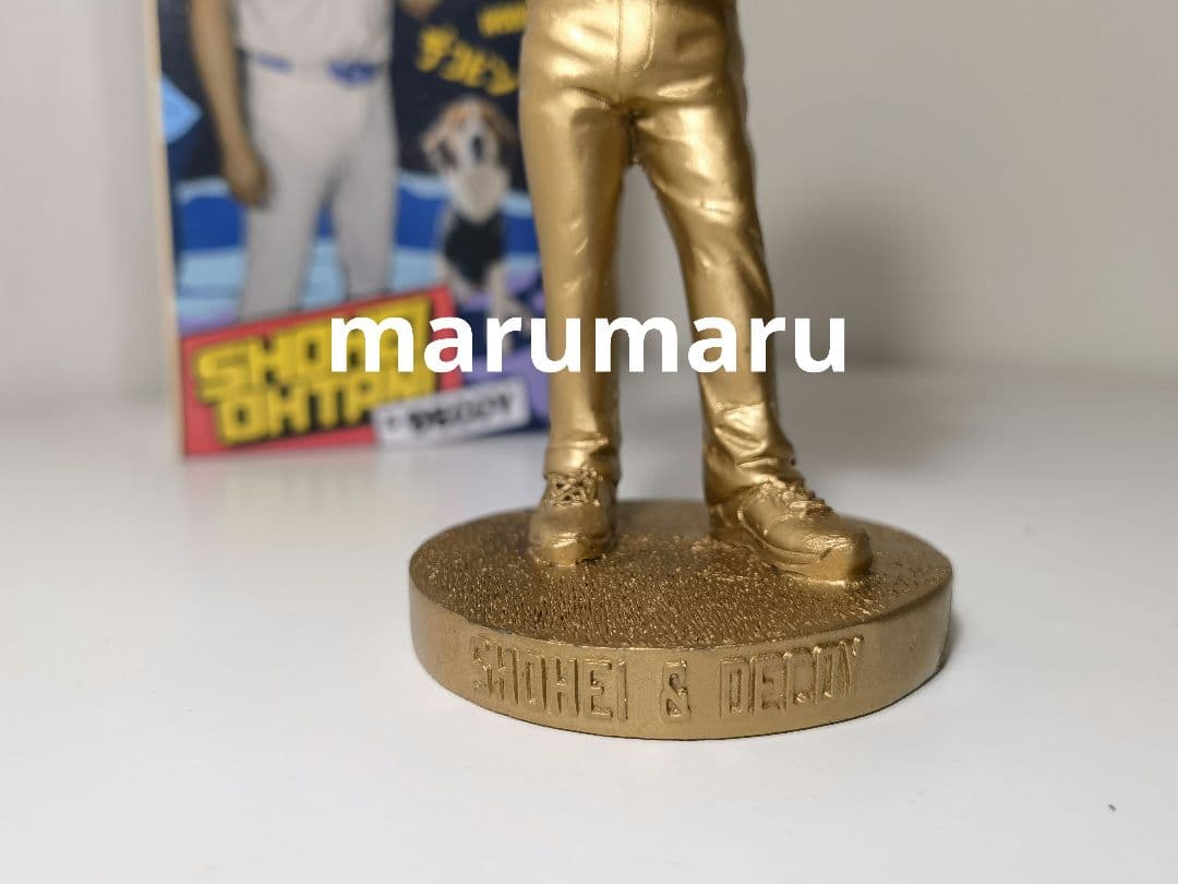 [本物]8月28日来場者限定 大谷翔平&デコピン ゴールド 金色 ボブルヘッド