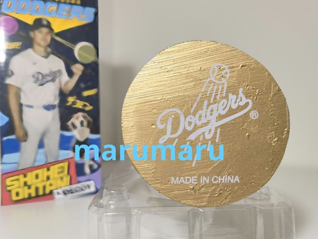 [本物]8月28日来場者限定 大谷翔平&デコピン ゴールド 金色 ボブルヘッド