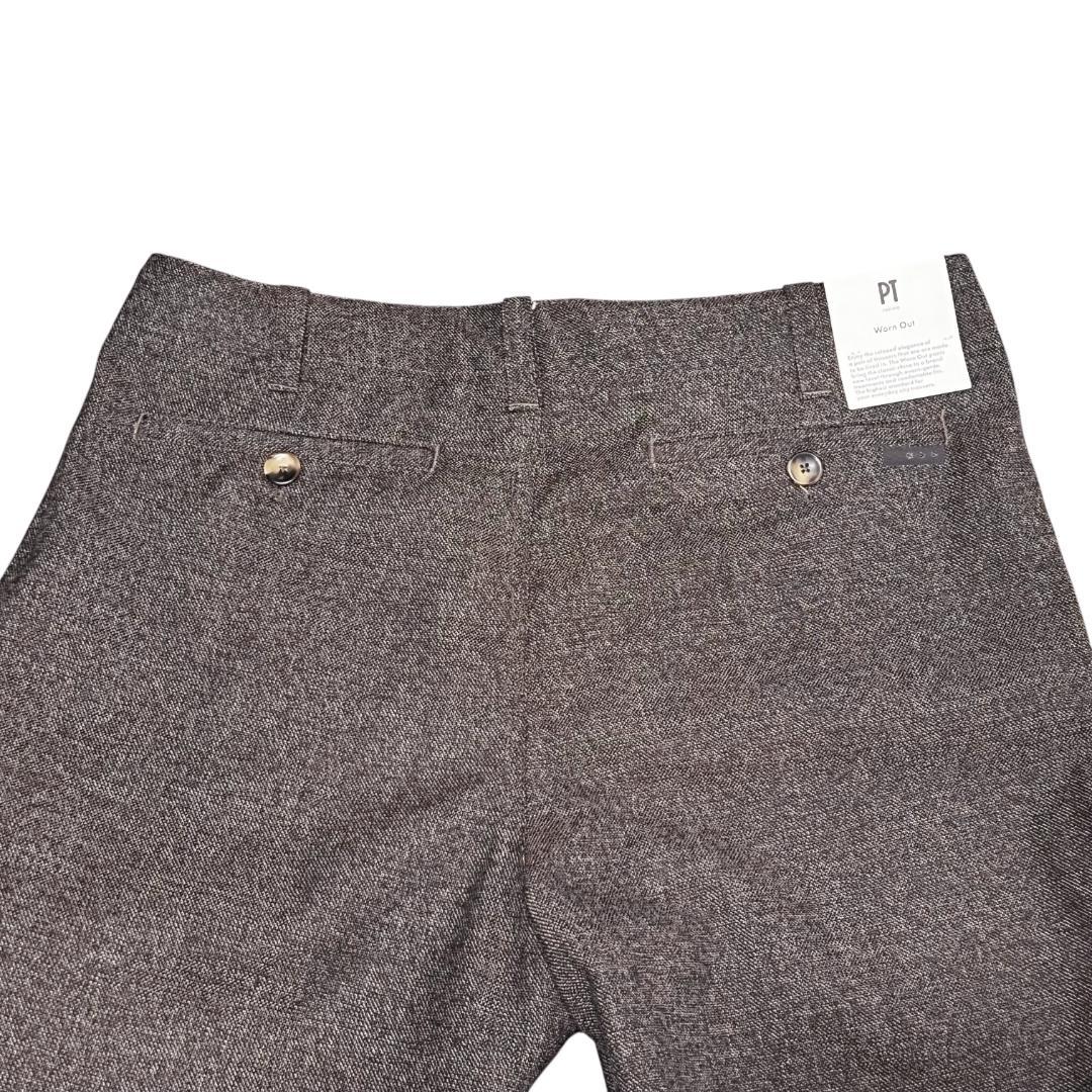 PT TORINO トリノ ウールスラックス 34 ブラウン系 WORN OUT