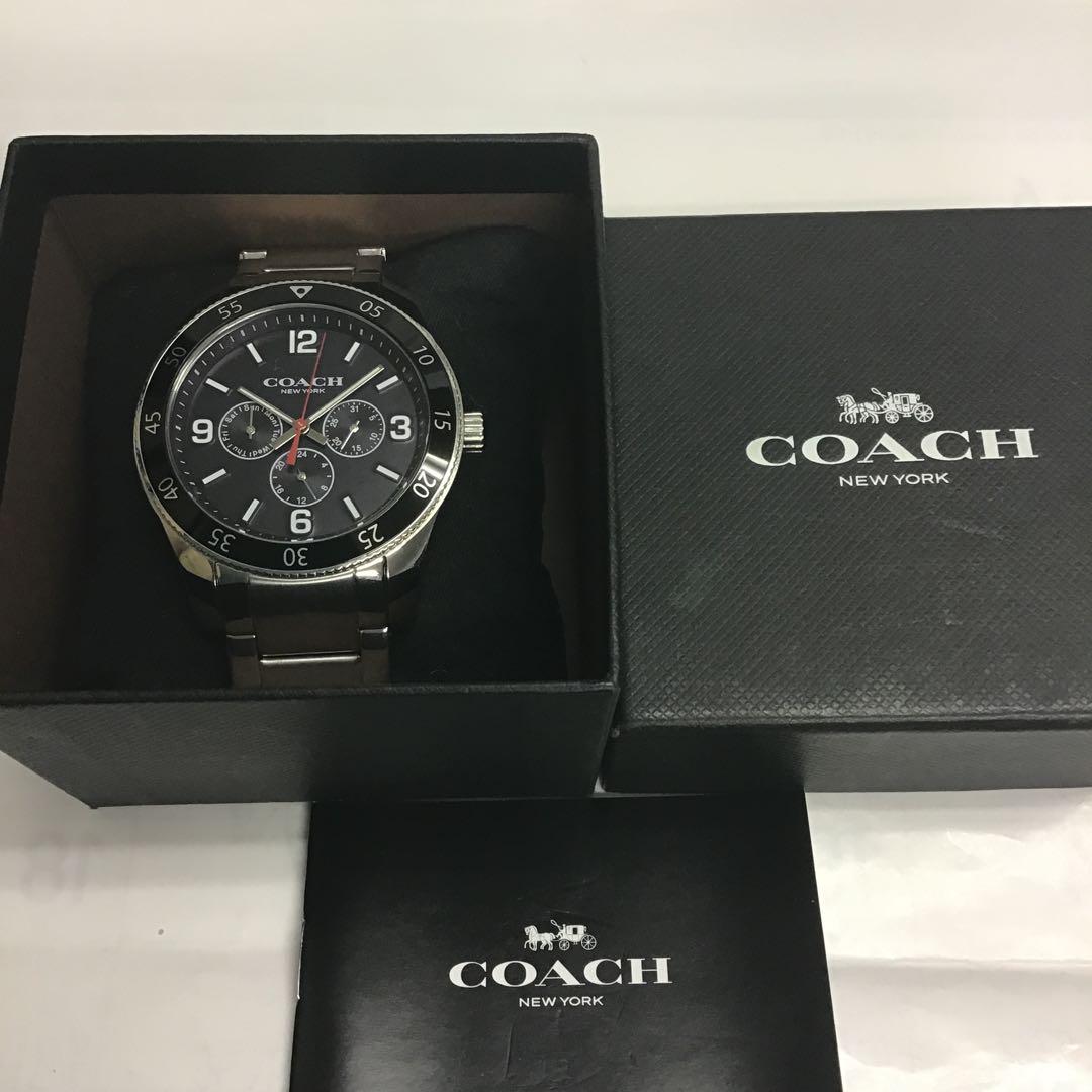 ❣️美品❣️COACH コーチ　箱無し説明書付き　メンズクォーツ腕時計 ブラック