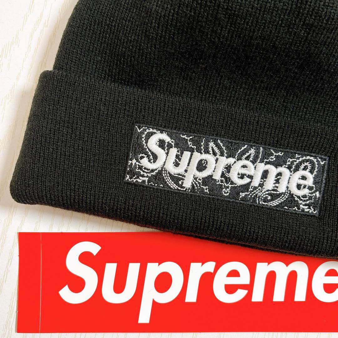 Supreme NEW ERA ニット帽　バンダナ　BOXロゴ　ブラック　黒